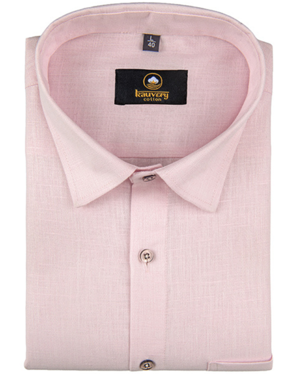Premium Linen Cotton Baby Pink Colour Shirt For Men