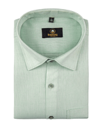 Premium Linen Cotton Light Pista Colour Men's Shirt
