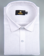 Linen 60% Lea Pure White Men's Shirt