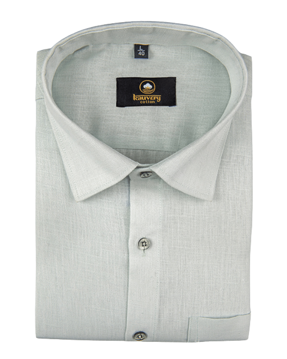 Premium Linen Cotton Mint Gray Colour Men's Shirt