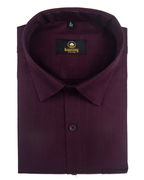 Linen Solid Dark Wine Colour Men's Shirt