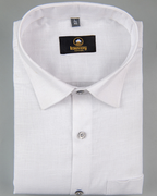 Premium Linen Cotton Pure White Colour Men's Shirt