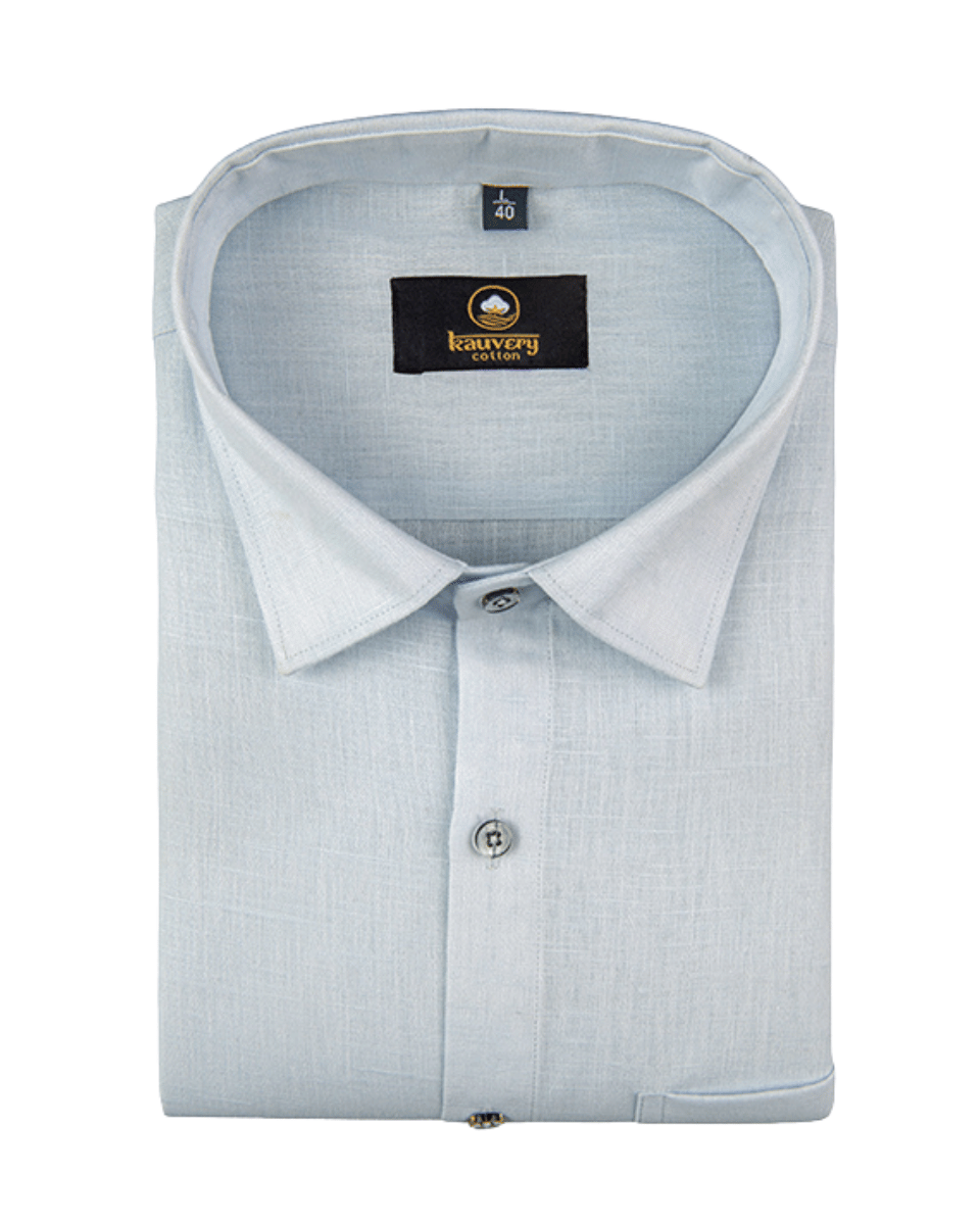 Premium Linen Cotton Ice Blue Colour Men's Shirt