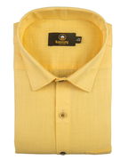 Linen Solid Mango Colour Men's Shirt