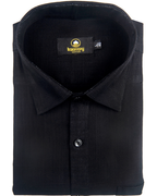 Linen Solid Full Black Colour Shirt for Men