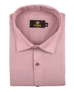 Linen Jute Striped Golden Line Light Wine Colour Men’s Shirt
