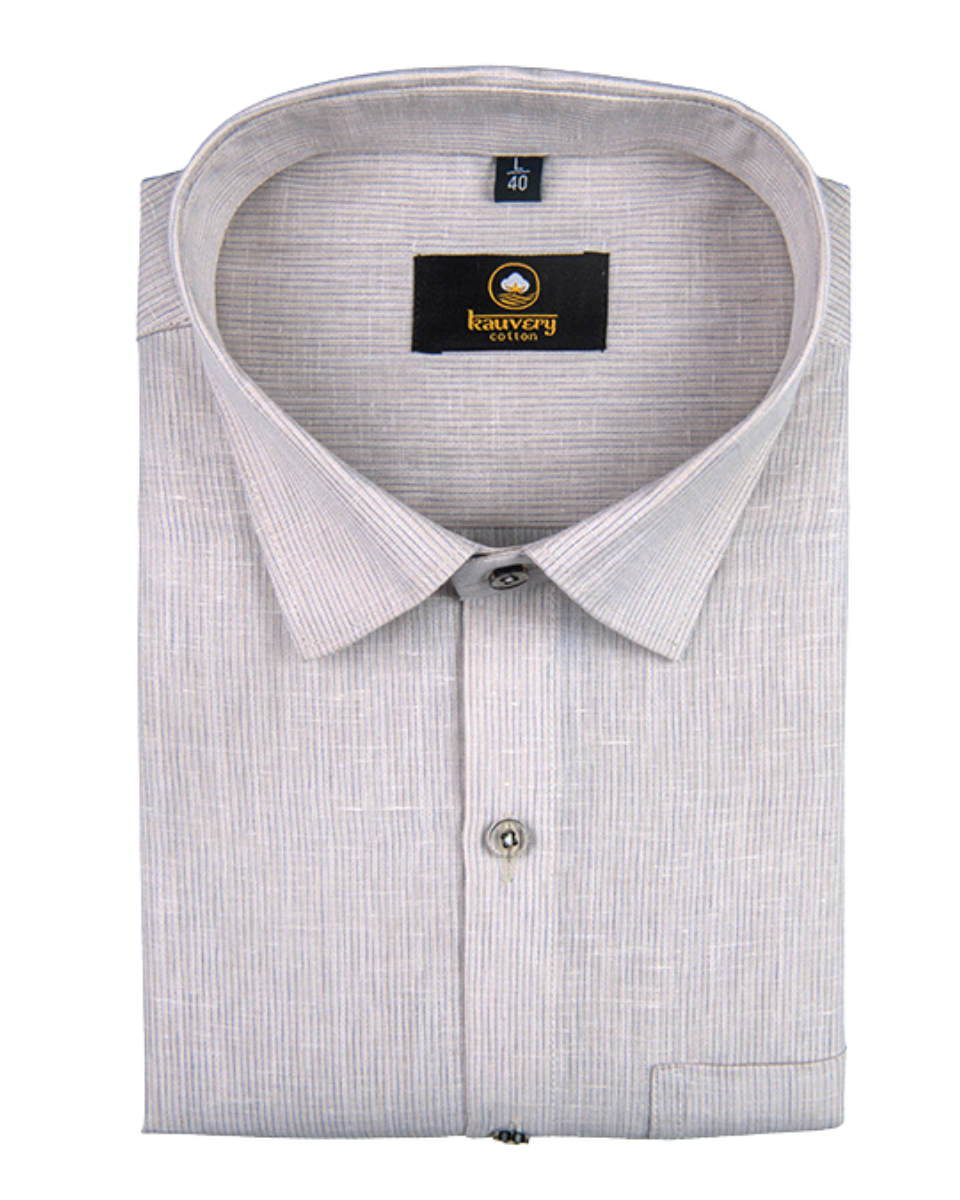 Linen Space Small Lining Natural Colour Men’s Shirt