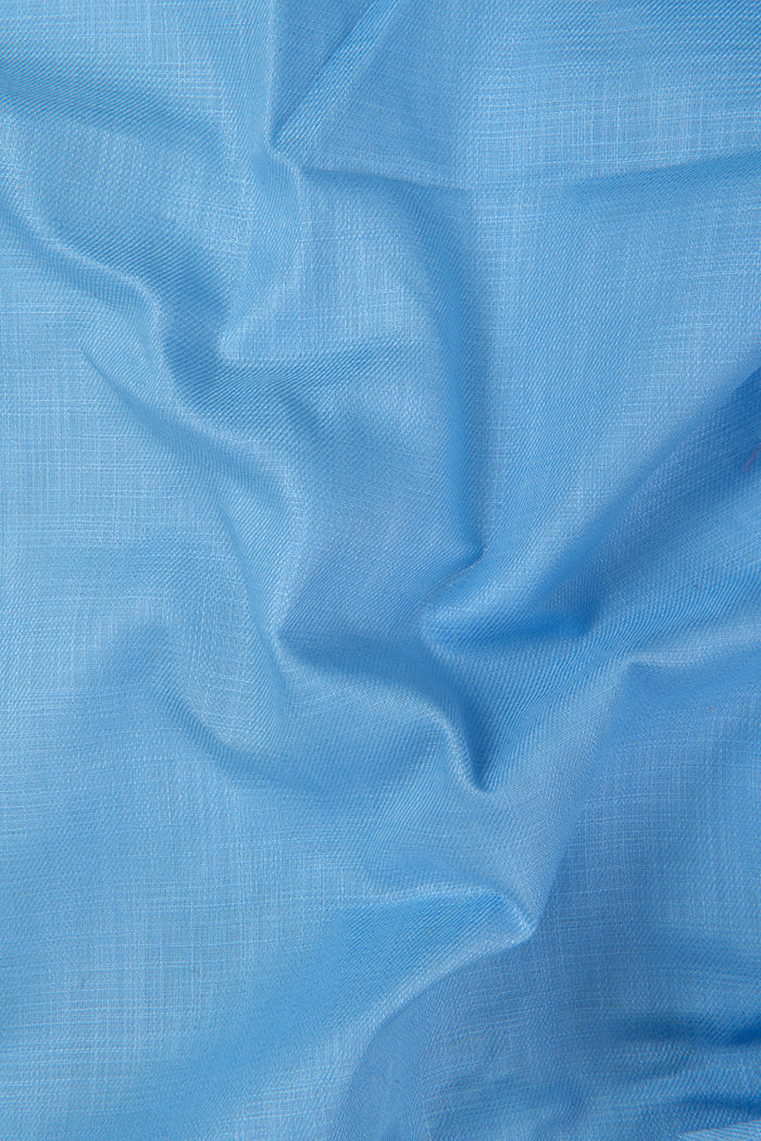 Linen Solid Ice Blue Colour Men's Shirt
