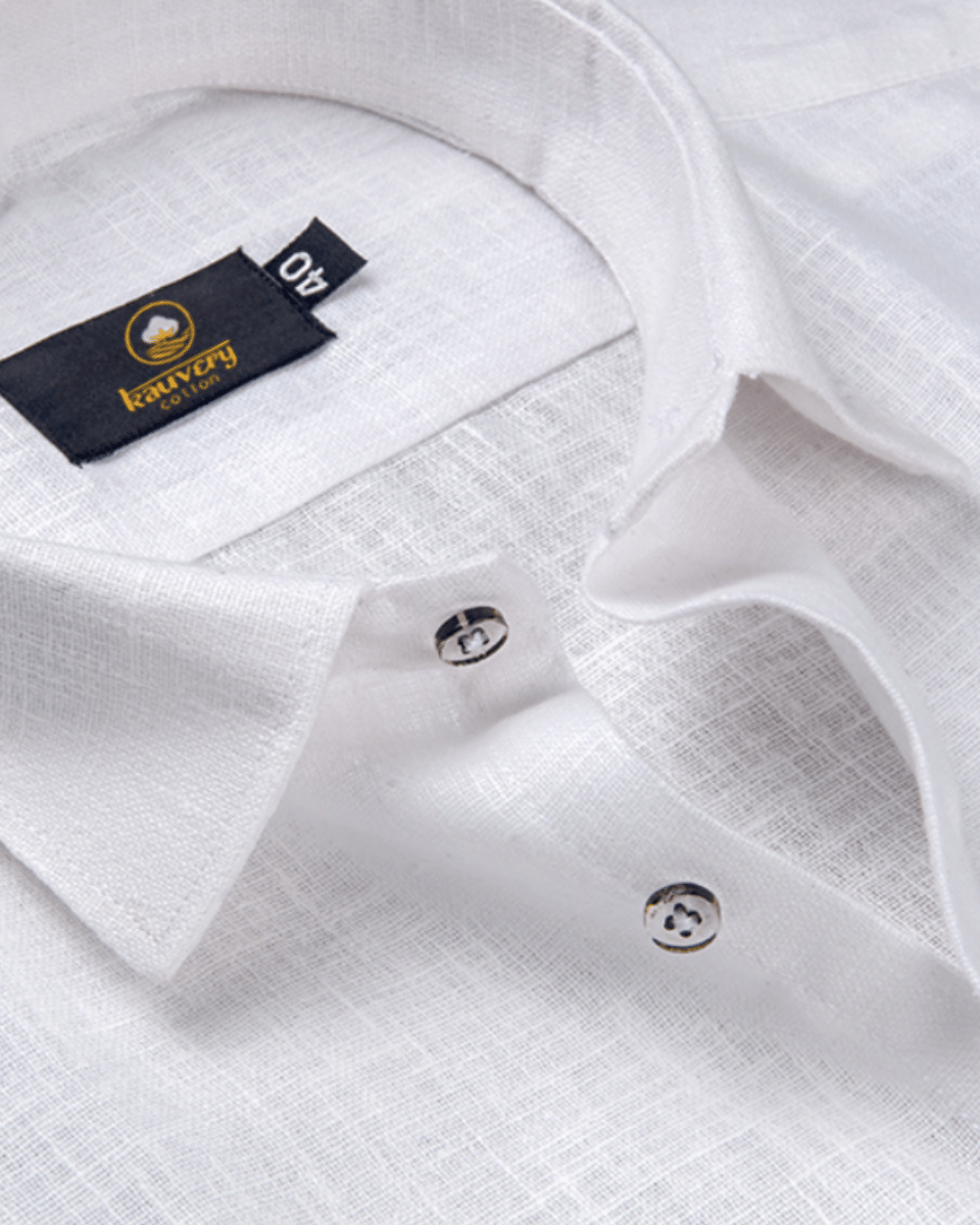 Pure Linen Half White Men's Shirt