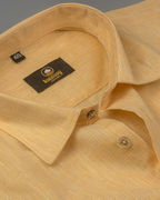 Linen Space Small Lining Mango Colour Men’s Shirt
