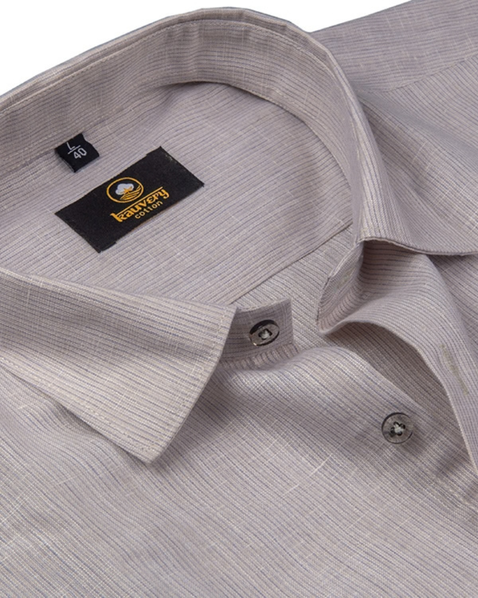 Linen Space Small Lining Natural Colour Men’s Shirt